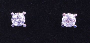 Pair brilliant cut diamond stud earrings of .
