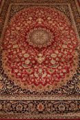 Persian Keshan design red ground rug carpet/wall hanging,
