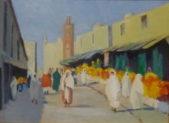 Middle Eastern Market Scene, oil on canvas attributed to Arthur Bernard Bateman (British 1883-1970),