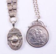Victorian Aesthetic Movement hinged oval silver locket hallmarked Birmingham 1885 with period