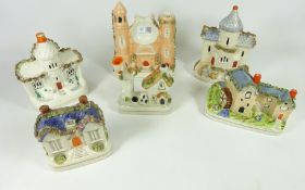 Collection of Victorian and later Staffordshire models, watch holder, money box etc..