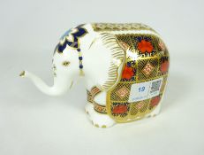 Royal Crown Derby Imari pattern Elephant paperweight,