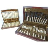 Arthur Price silver plated Kings pattern cutlery and a set of Walker & Hall fish eaters,