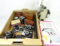 Vintage Pentax Asahi camera, Zenit-E camera, other Vintage cameras, Eumig P8 projector,