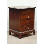 Stag Minstrel mahogany four drawer pedestal chest, W54cm, H72cm,