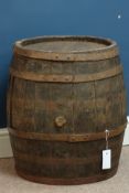 Early 19h century oak and metal bound barrel,