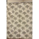John Lewis tree design lined curtains in black and silver (W164cm, Fall - 185cm),