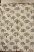 John Lewis tree design lined curtains in black and silver (W164cm, Fall - 185cm),