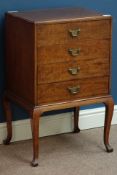 Early 20th century mahogany four drawer music cabinet, W48cm, H77cm,