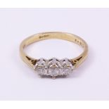 Gold three stone diamond ring hallmarked 9ct Condition Report <a href='//www.