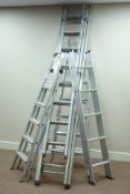 Aluminium triple extending ladders,