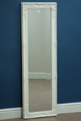 Rectangular wall mirror in cream finish classical swept frame,