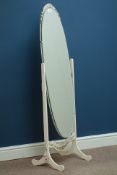 Cream and gilt cheval mirror, H138cm Condition Report <a href='//www.