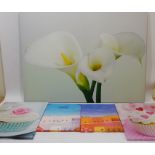 Collection of prints on canvas depicting Flowers,