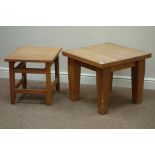 Oak square lamp table and a small table Condition Report <a href='//www.