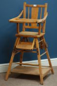 Early 20th century beech metamorphic high chair Condition Report <a href='//www.