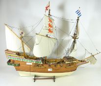 Three masted wooden model of the sailing ship ER' Condition Report <a