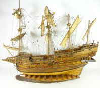 Four masted wooden model of the sailing ship 'Revenge' Condition Report <a