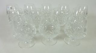 Set of twelve cut glass Brandy glasses (12) Condition Report <a href='//www.