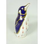 Royal Crown Derby Penguin paperweight, with gold stopper H13.