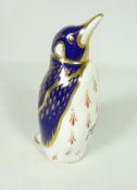 Royal Crown Derby Penguin paperweight, with gold stopper H13.