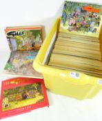 49 Giles sketch books and The Giles Family Illustrated History in one box Condition