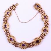 Edwardian rose gold gate bracelet,
