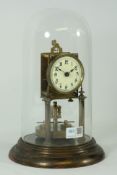20th century brass Torsion clock with circular dial, movement stamped 65642,