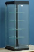 Glazed display cabinet with four revolving circular tiers, W31cm, H84cm,