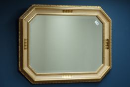 Italian style parcel gilt mirror with bevelled glass,