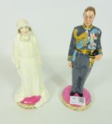 Royal Doulton Classics Figurines Elizabeth Bowes-Lyon and Prince Albert Duke of York both Limited
