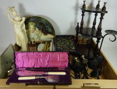 Pair of fish servers, Regent of London dressing table clock, Vintage dressing table set, Ingots,