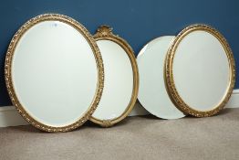 Three gilt framed mirror and a frameless mirror Condition Report <a href='//www.