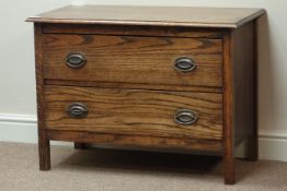 Early 20th century two drawer chest, W84cm, H61cm,