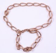 Victorian rose gold chain bracelet hallmarked 9ct approx 32gr Condition Report
