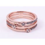 Rose gold-plated ring stamped 925 Condition Report <a href='//www.davidduggleby.