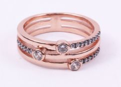 Rose gold-plated ring stamped 925 Condition Report <a href='//www.davidduggleby.