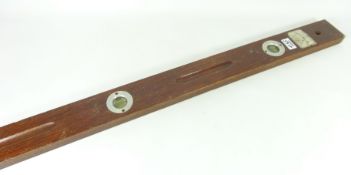 20th century wood and canvas bound, carrying handles (W77cm),