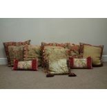 Five floral cushions and another five traditional cushions Condition Report <a