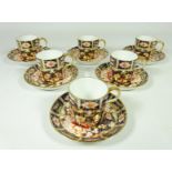 Set of six Royal Crown Derby Imari pattern coffee cans and saucers (12) Condition Report
