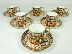 Set of six Royal Crown Derby Imari pattern coffee cans and saucers (12) Condition Report