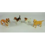 Four Beswick Dogs; Labrador, Beagle,