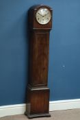 Early 20th century oak Grandmother clock, triple train chiming movement,