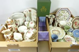 Mason's 'Brown Velvet' teapot, jug and dishes, Royal Doulton 'Bramley Hedge' plates,