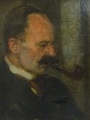 Portrait of a Male Smoking a Pipe possibly Conan Doyle,