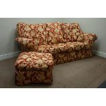 Four piece lounge suite - three seat sofa (W210cm), two seat sofa (W185cm), armchair (W105cm),