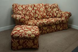 Four piece lounge suite - three seat sofa (W210cm), two seat sofa (W185cm), armchair (W105cm),