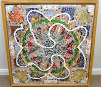 Large framed mosaic decorative panel 111cm x 111cm Condition Report <a