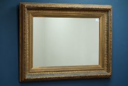 Large rectangular gilt moulded gesso framed mirror,