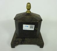 19th / Early 20th Century cast iron tobacco jar with brass finial Condition Report